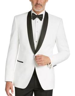 Egara Slim Fit Shawl Lapel Dinner Jacket, White