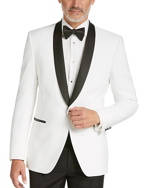 Egara Slim Fit Shawl Lapel Dinner Jacket, White 1 Egara Slim Fit Shawl Lapel Dinner Jacket, White