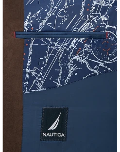Nautica Brandford Microsuede Modern Fit Sport Coat, Red -Joseph Abboud Sales MW40 133X 03 NAUTICA BROWN SOLID ALT2