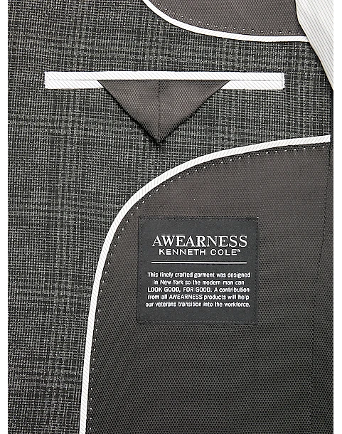 Awearness Kenneth Cole Slim Fit Sport Coat, Charcoal Plaid 3 Awearness Kenneth Cole Slim Fit Sport Coat, Charcoal Plaid - Image 3