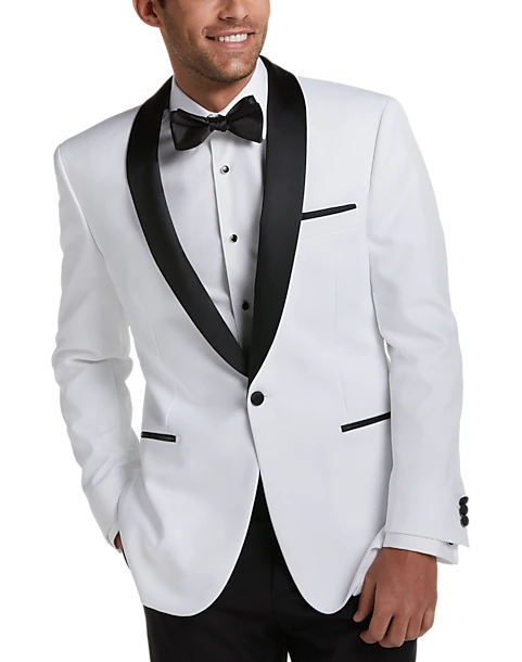Egara Slim Fit Dinner Jacket, White 1 Egara Slim Fit Dinner Jacket, White