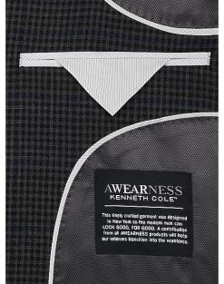 Awearness Kenneth Cole Modern Fit Sport Coat, Gray & Blue Windowpane 6 Awearness Kenneth Cole Modern Fit Sport Coat, Gray & Blue Windowpane -Joseph Abboud Sales MW40 15HC 97 AWEARNESS KENNETH COLE CHARCOAL CHECK ALT2