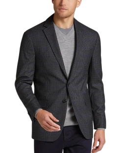 Awearness Kenneth Cole Modern Fit Sport Coat, Gray & Blue Windowpane