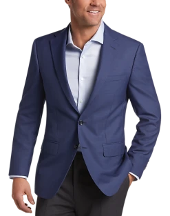 Calvin Klein Slim Fit Wool Sport Coat, Blue Mini Houndstooth