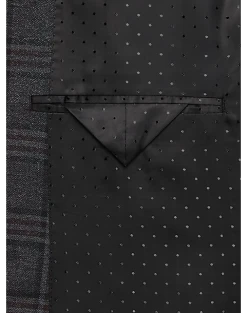 Michael Strahan Classic Fit Sport Coat, Wine Plaid -Joseph Abboud Sales MW40 15K1 17 MICHAEL STRAHAN CHARCOAL ALT2