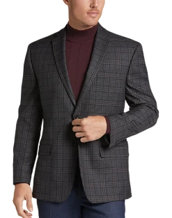 Michael Strahan Classic Fit Sport Coat, Wine Plaid