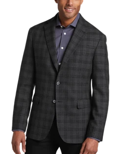 Joseph Abboud Modern Fit Wool Sport Coat, Gray Plaid