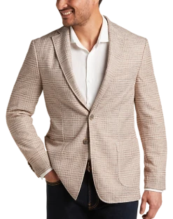 Joseph Abboud Slim Fit Notch Lapel Knit Sport Coat, Blue Plaid