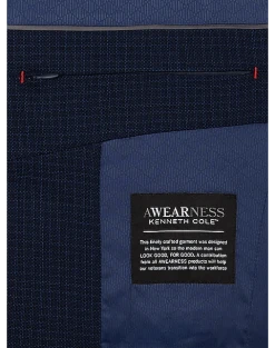 Awearness Kenneth Cole AWEAR-TECH Slim Fit Sport Coat, Navy Check 5 Awearness Kenneth Cole AWEAR-TECH Slim Fit Sport Coat, Navy Check -Joseph Abboud Sales MW40 15NH 94 AWEARNESS KENNETH COLE NAVY CHECK ALT2