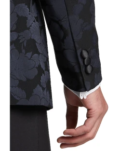Alternative view of Egara Slim Fit Peak Lapel Dinner Jacket, Midnight Floral Jacquard