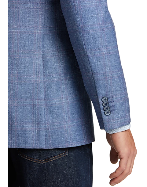Joseph Abboud Modern Fit Sport Coat, Blue Windowpane Plaid 2 Joseph Abboud Modern Fit Sport Coat, Blue Windowpane Plaid - Image 2