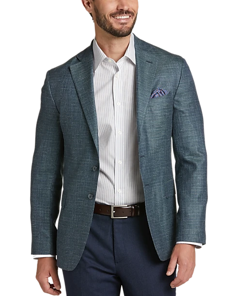 Joseph Abboud Slim Fit Sport Coat, Blue And Green Textured 1 Joseph Abboud Slim Fit Sport Coat, Blue And Green Textured