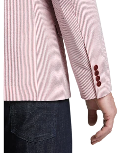 Alternative view of Nautica Modern Fit Sports Coat, Red Seersucker