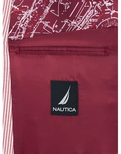 Nautica Modern Fit Light Weight Sport Coat, Green Seersucker -Joseph Abboud Sales MW40 15R2 11 NAUTICA RED SEERSUCKER ALT2