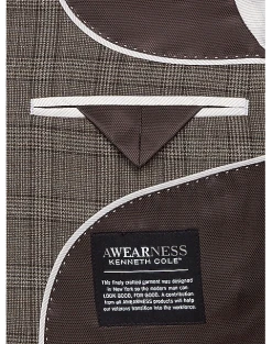 Awearness Kenneth Cole Modern Fit Sport Coat, Tan Plaid -Joseph Abboud Sales MW40 15TA 65 AWEARNESS KENNETH COLE TAN GLEND PLAID ALT2