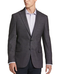 Awearness Kenneth Cole Modern Fit Sport Coat, Blue & Tan Check