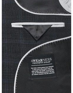 Awearness Kenneth Cole Modern Fit Sport Coat, Charcoal Windowpane -Joseph Abboud Sales MW40 15TK 66 AWEARNESS KENNETH COLE CHARCOAL WINDOWPANE ALT2