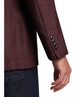 Alternative view of Calvin Klein X-Fit Slim Fit Sport Coat, Burgundy Herringbone