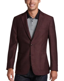 Calvin Klein X-Fit Slim Fit Sport Coat, Burgundy Herringbone