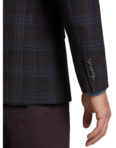Tommy Hilfiger Modern Fit Sport Coat, Burgundy Plaid 2 Tommy Hilfiger Modern Fit Sport Coat, Burgundy Plaid - Image 2