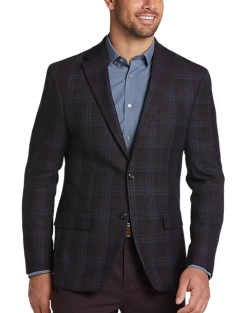 Tommy Hilfiger Modern Fit Sport Coat, Burgundy Plaid