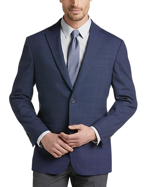 Awearness Kenneth Cole Modern Fit Sport Coat, Navy Plaid 1 Awearness Kenneth Cole Modern Fit Sport Coat, Navy Plaid