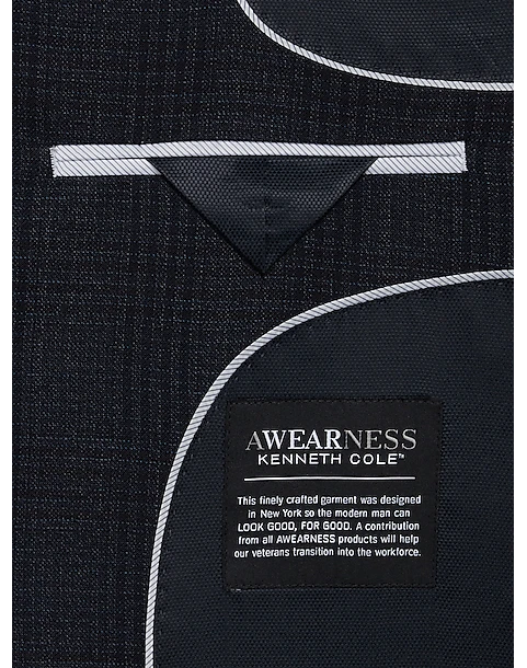 Awearness Kenneth Cole Sport Coat, Navy Plaid 3 Awearness Kenneth Cole Sport Coat, Navy Plaid - Image 3