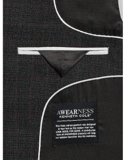 Awearness Kenneth Cole Modern Fit Sport Coat, Black Plaid -Joseph Abboud Sales MW40 15Y9 62 AWEARNESS KENNETH COLE BLACK WHITE PLAID ALT2