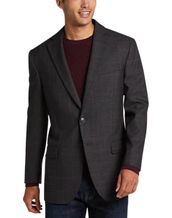 Awearness Kenneth Cole Modern Fit Sport Coat, Black Plaid