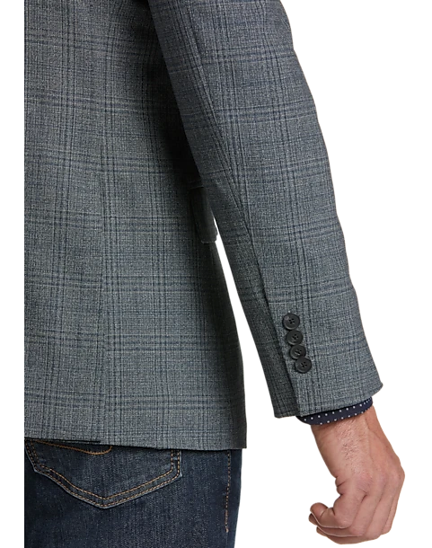 Awearness Kenneth Cole Modern Fit Sport Coat, Gray Plaid 2 Awearness Kenneth Cole Modern Fit Sport Coat, Gray Plaid - Image 2