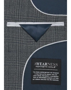 Awearness Kenneth Cole Modern Fit Sport Coat, Gray Plaid 6 Awearness Kenneth Cole Modern Fit Sport Coat, Gray Plaid -Joseph Abboud Sales MW40 15YC 64 AWEARNESS KENNETH COLE GRAY PLAID ALT2