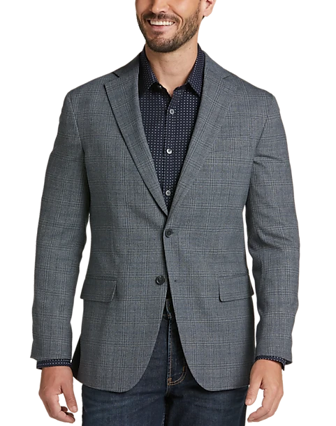 Awearness Kenneth Cole Modern Fit Sport Coat, Gray Plaid 1 Awearness Kenneth Cole Modern Fit Sport Coat, Gray Plaid