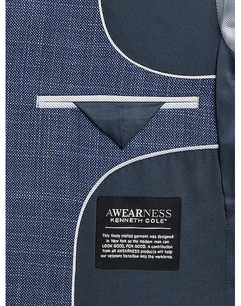 Awearness Kenneth Cole Modern Fit Sport Coat, Blue Tic 3 Awearness Kenneth Cole Modern Fit Sport Coat, Blue Tic - Image 3