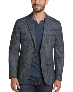 Michael Strahan Modern Fit Sport Coat, Gray Plaid