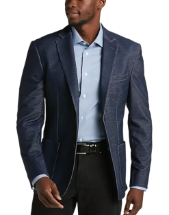Michael Strahan Modern Fit Knit Sport Coat, Navy