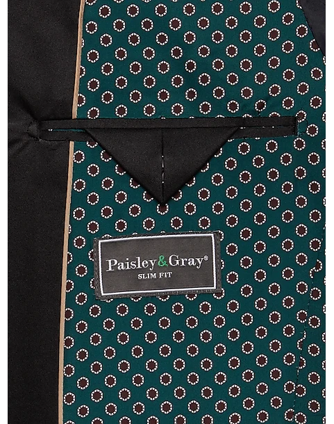 Paisley & Gray Slim Fit Dinner Jacket, Crimson Red 3 Paisley & Gray Slim Fit Dinner Jacket, Crimson Red - Image 3