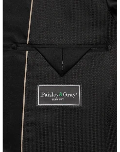 Paisley & Gray Slim Fit Dinner Jacket, Gray Jacquard -Joseph Abboud Sales MW40 15Z7 74 PAISLEY GRAY SILVER FLORAL ALT2