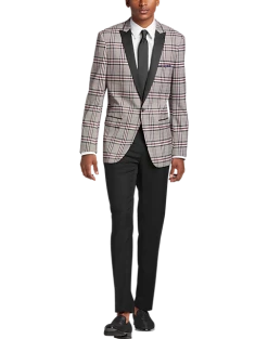 Paisley & Gray Slim Fit Dinner Jacket, Gray And Berry Plaid 7 Paisley & Gray Slim Fit Dinner Jacket, Gray And Berry Plaid -Joseph Abboud Sales MW40 15Z9 67 PAISLEY GRAY BERRY PLAID ALT3