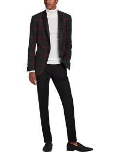 Paisley & Gray Slim Fit Dinner Jacket, Wineberry Plaid 6 Paisley & Gray Slim Fit Dinner Jacket, Wineberry Plaid -Joseph Abboud Sales MW40 15ZC 60 PAISLEY GRAY WINTERBERRY PLAID ALT2