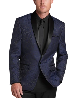 Michael Strahan Classic Fit Shawl Lapel Dinner Jacket, Blue Floral