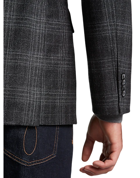 Joseph Abboud Modern Fit Sport Coat, Charcoal Plaid 2 Joseph Abboud Modern Fit Sport Coat, Charcoal Plaid - Image 2