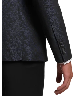 Alternative view of Egara Slim Fit Satin Peak Lapel Dinner Jacket, Dark Blue Patterned
