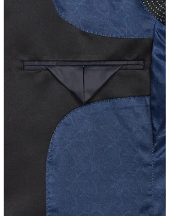Egara Slim Fit Satin Peak Lapel Dinner Jacket, Dark Blue Patterned -Joseph Abboud Sales MW40 15ZW 70 EGARA BLUE FANCY ALT2