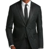 After Hours Slim Fit Satin Peak Lapel Dinner Jacket, Green Paisley