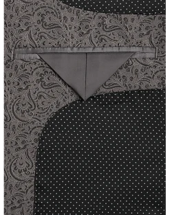 Egara Slim Fit Notch Lapel Dinner Jacket, Gray Paisley -Joseph Abboud Sales MW40 160R 74 EGARA GRAY PAISLEY ALT2