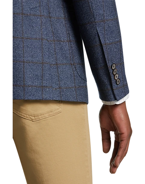 Joseph Abboud Modern Fit Sport Coat, Blue Windowpane Plaid 2 Joseph Abboud Modern Fit Sport Coat, Blue Windowpane Plaid - Image 2