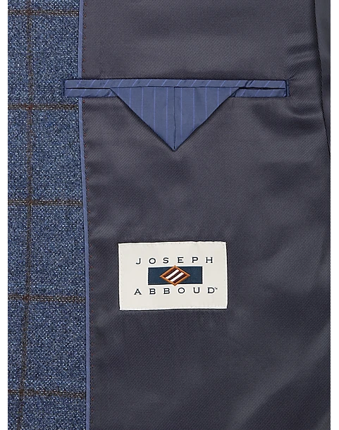 Joseph Abboud Modern Fit Sport Coat, Blue Windowpane Plaid 3 Joseph Abboud Modern Fit Sport Coat, Blue Windowpane Plaid - Image 3