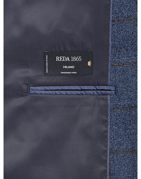 Joseph Abboud Modern Fit Sport Coat, Blue Windowpane Plaid 4 Joseph Abboud Modern Fit Sport Coat, Blue Windowpane Plaid - Image 4