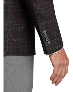 Alternative view of Joseph Abboud Slim Fit Sport Coat, Burgundy Plaid