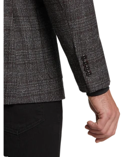 Alternative view of Joseph Abboud Slim Fit Sport Coat, Brown Boucle Plaid